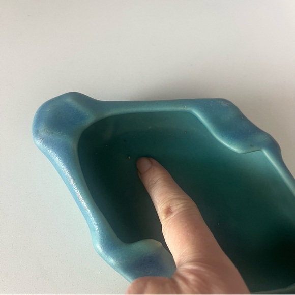 MCM Vintage Van Briggle Pottery Turquoise Ashtry (Early 40’s) - Picture 6 of 6